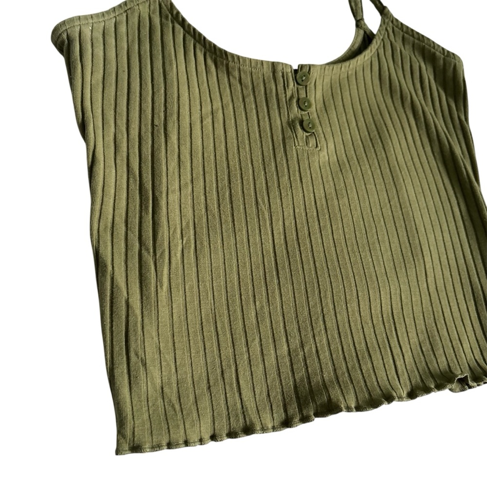 🌿 AE | Green Ribbed Crop tank - Picture 3 of 8